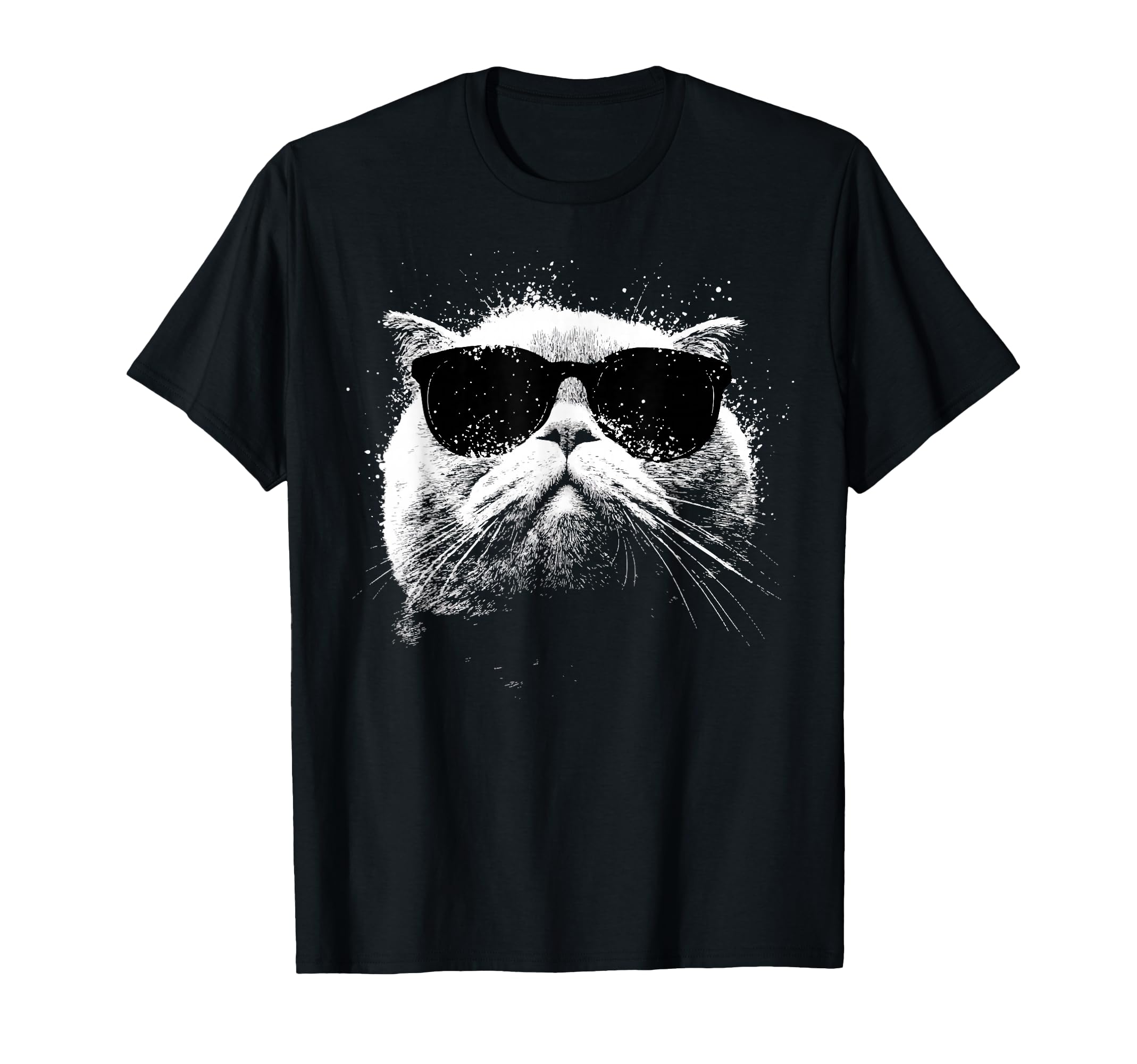 Grunge Style Hipster Scottish Fold Cat with Sunglasses T-Shirt