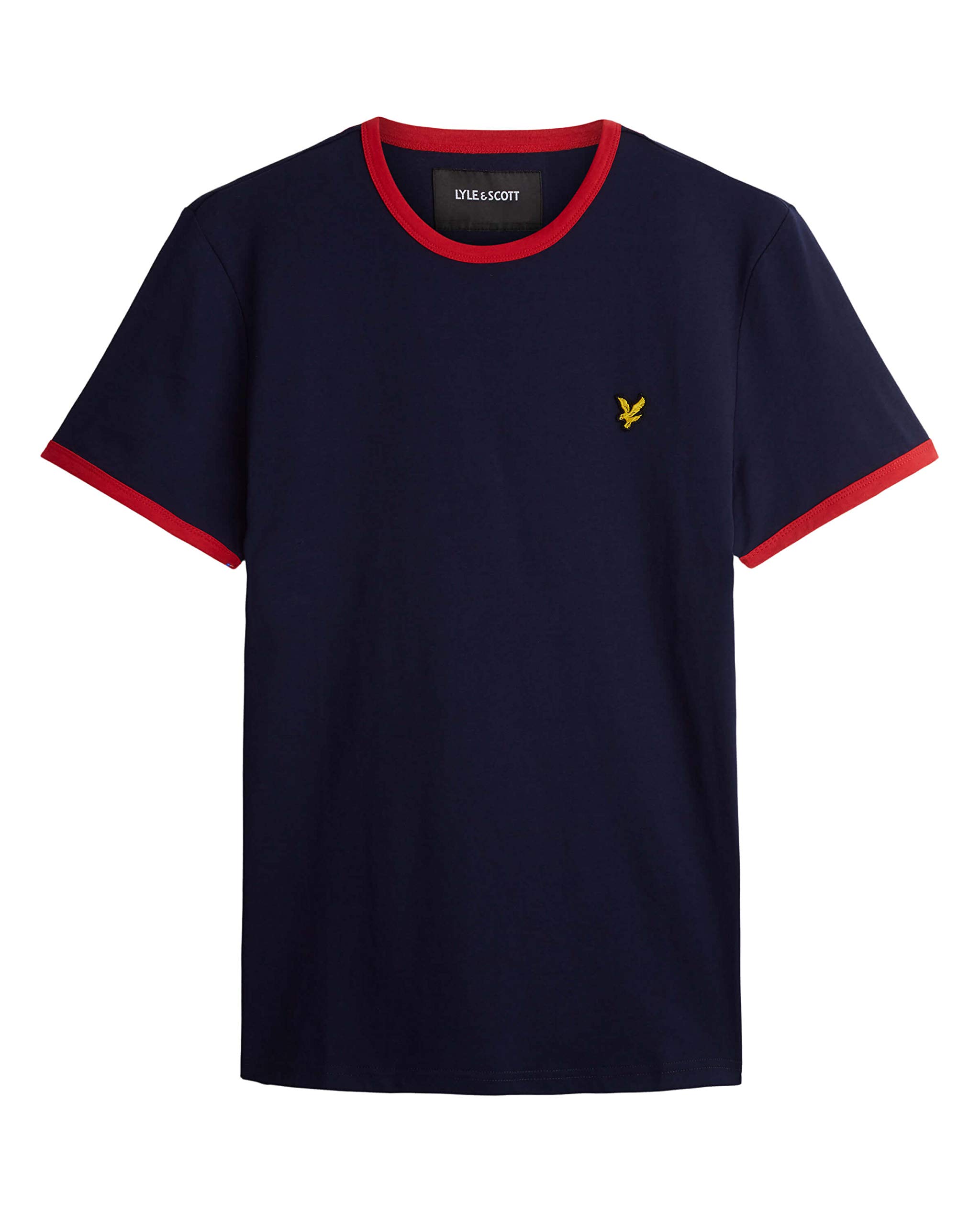 Lyle & Scott Mens T-Shirt Navy/Gala Red XS