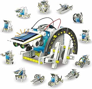 STEM 13-in-1 Educational Solar Robot Kit for Kids, STEM Science Creation Toy Solar Power Building Kit Puzzle DIY Assembly Battery Operated Robotic Set, for Kids Teens and Science Lovers (Solar Robot)