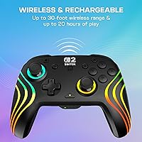 Vista 8 de Turtle Beach Afterglow Wave Wireless RGB Gaming Controller - Officially Licensed for Nintendo Switch 2, Nintendo Switch/Switch Lite/OLED - TMR Negro