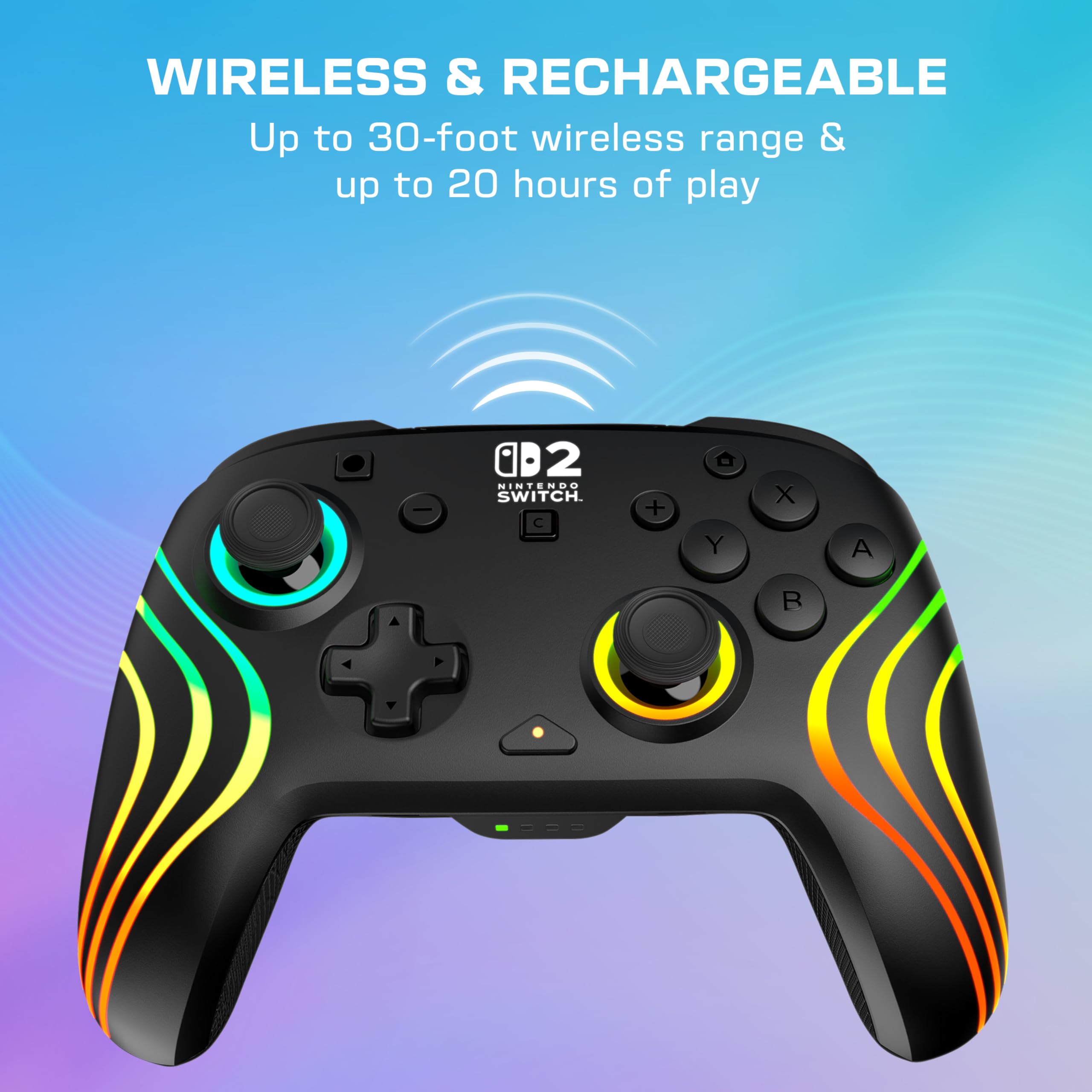 Turtle Beach Afterglow Nero Controller da gaming RGB wireless con licenza ufficiale per Nintendo Switch 2
