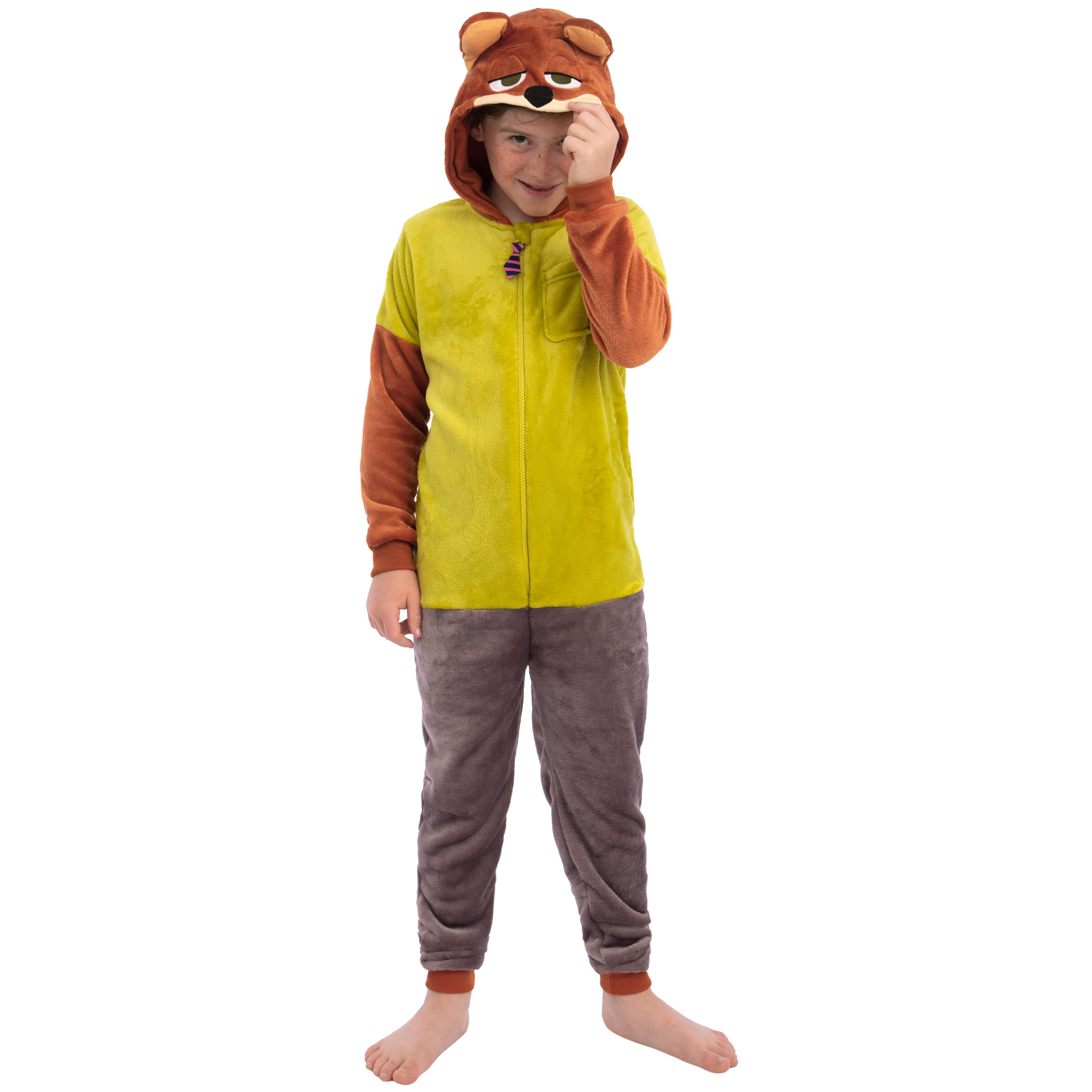 Disney Mono, Pijama Niño De Zootopia, Nick Wilde Entero, Pijamas Invierno Niño