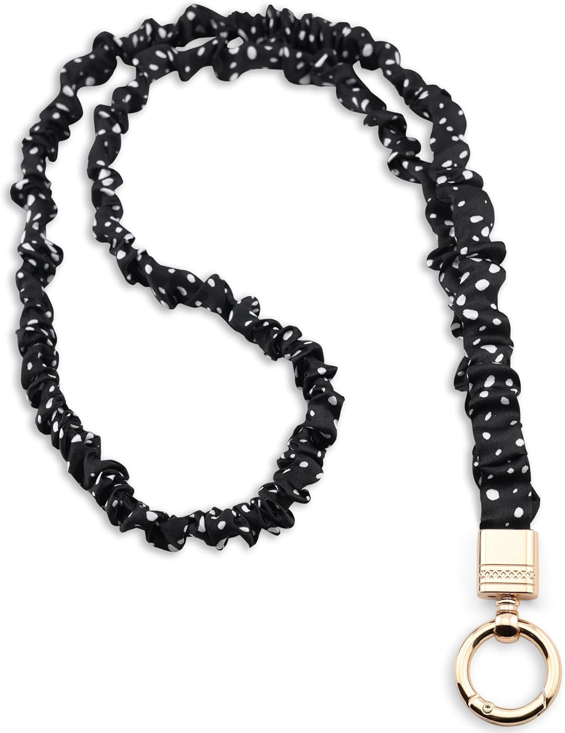 Teacher Scrunchie Lanyard for ID Badge, Thin Stretchy Elastic Neck Keychain, Cute Hands Free Accessory for School