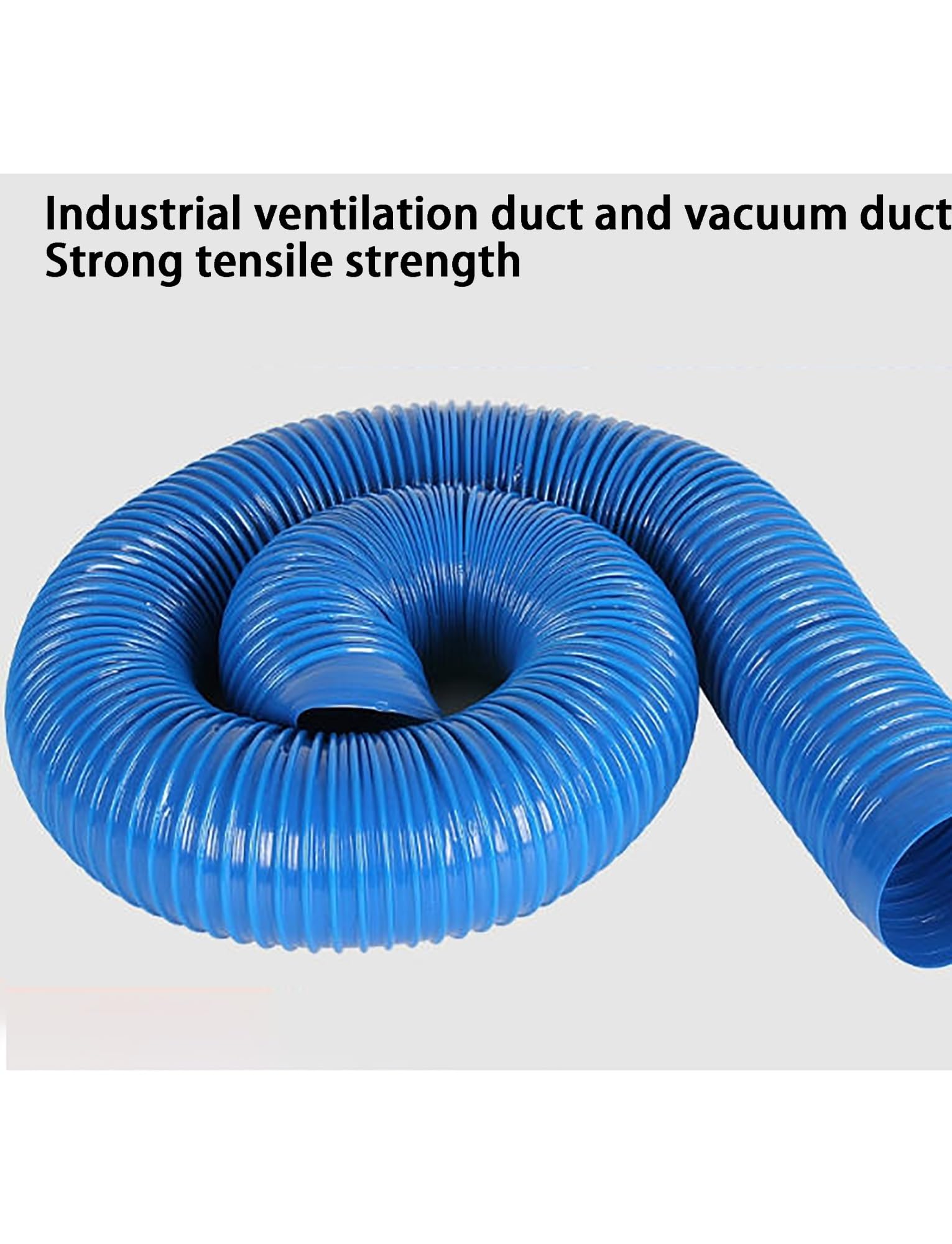 Manguera de succión Polvo Caucho PVC, Manguera Reforzada con Espiral for ventilación carpintería, Varios tamaños, Color Azul