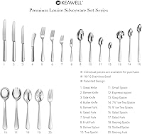 Vista 5 de KEAWELL Cucharas de sopa Louise premium de 7 pulgadas, acero inoxidable 18/10, aptas para lavavajillas (8)