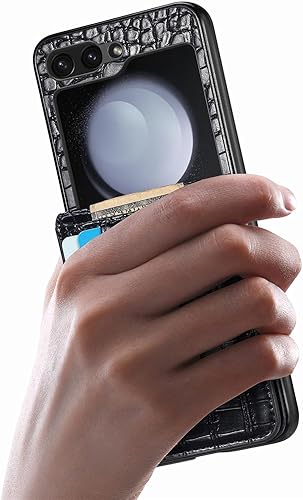 Miniatura 6 de Fundas para Galaxy Z Flip 5 Funda tipo cartera con tarjetero 9 ranuras para tarjetas, gran almacenamiento, diseño de cocodrilo de lujo de alta