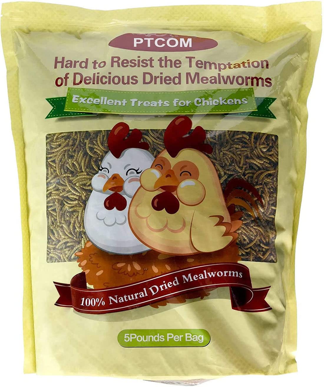 Hatortempt 5 lbs Non-GMO Dried Mealworms-High-Protein Mealworms for Wild Bird ,Chicken, Ducks,Fish,R