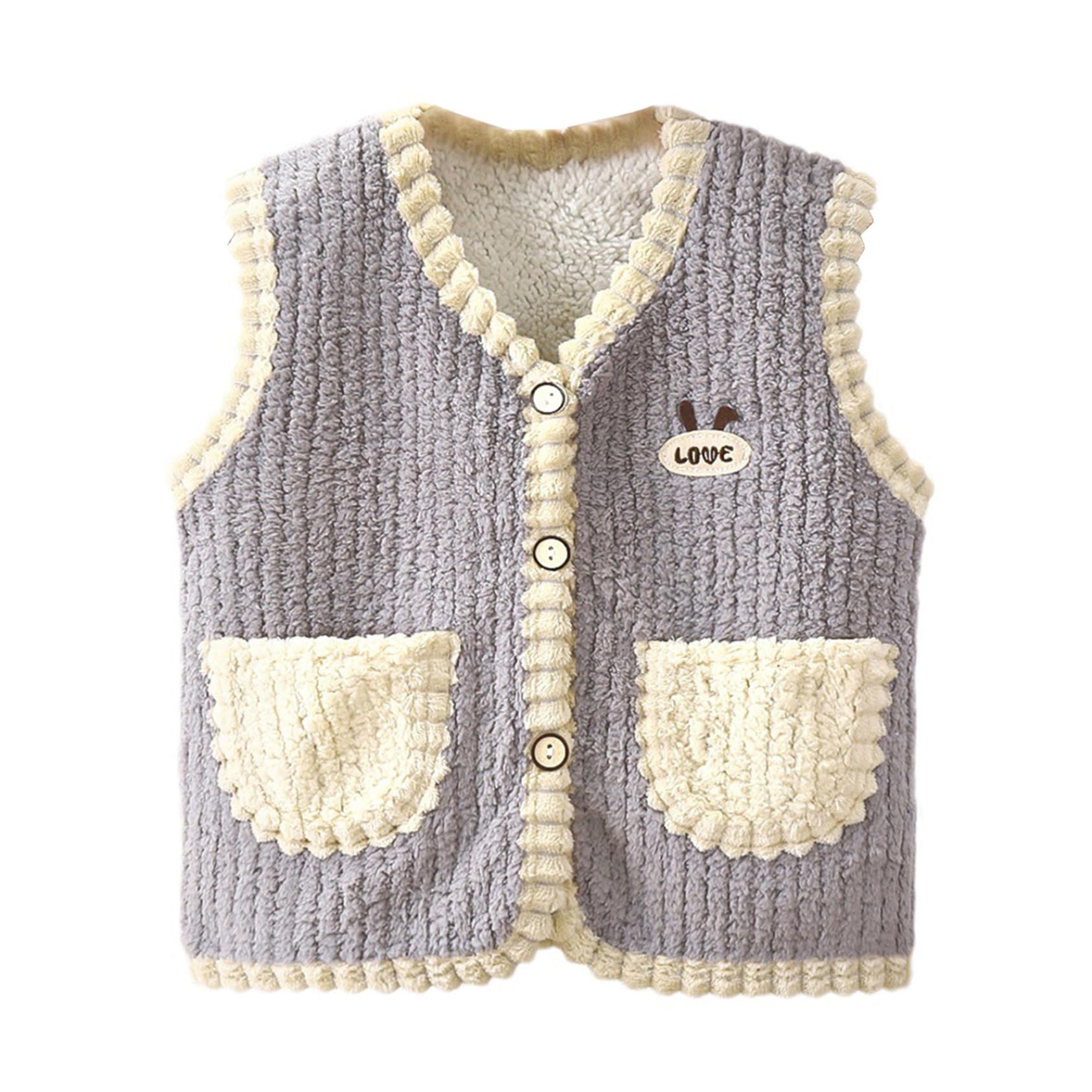 Yhong Gilet in pile di peluche per neonati e bambini senza maniche morbido cappotti per bambini piccoli ragazze gilet traspirante cappotti 80-122