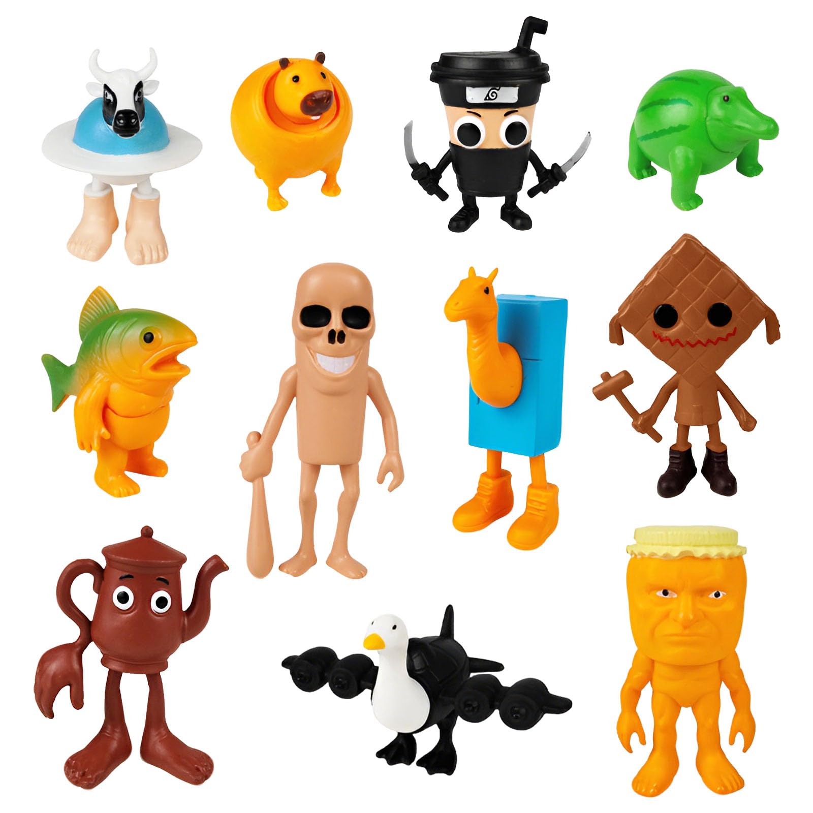 Italian Brainrot Figures Set of 11, Tung Sahur, Tralalero Tralala