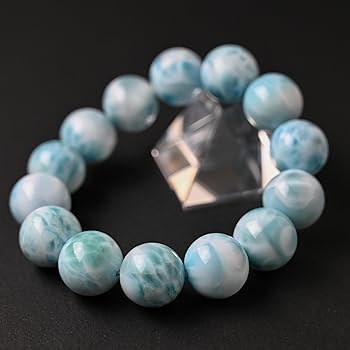 Amazon | 【英雅堂】ラリマー ブレスレット 15mm玉 手首回り16cm