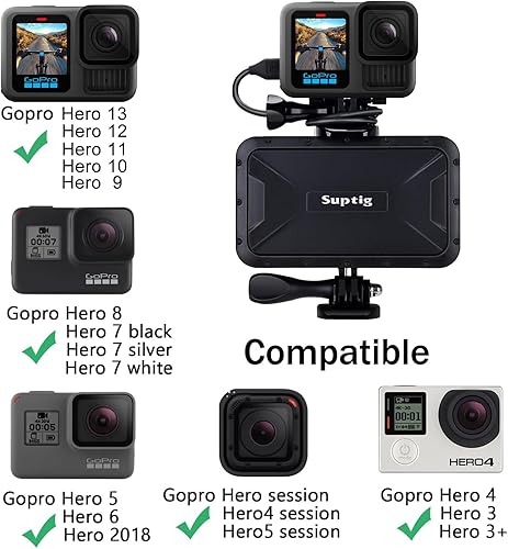 Miniatura 2 de Suptig Cargador portátil, banco de energía impermeable de 7800 mAh, compatible con Gopro Hero 11 Hero 10 Hero 9 Hero 8 Hero 7 Hero 6 Hero 5 Hero 4