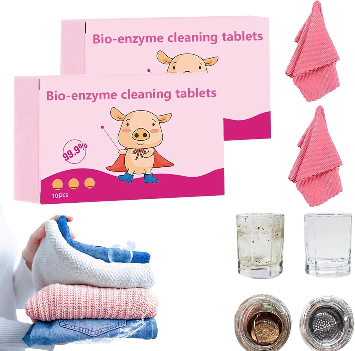 MultiFunctional BioEnzyme Cleaning Tablets,Natural Enzyme Cleaner,BioEnzyme