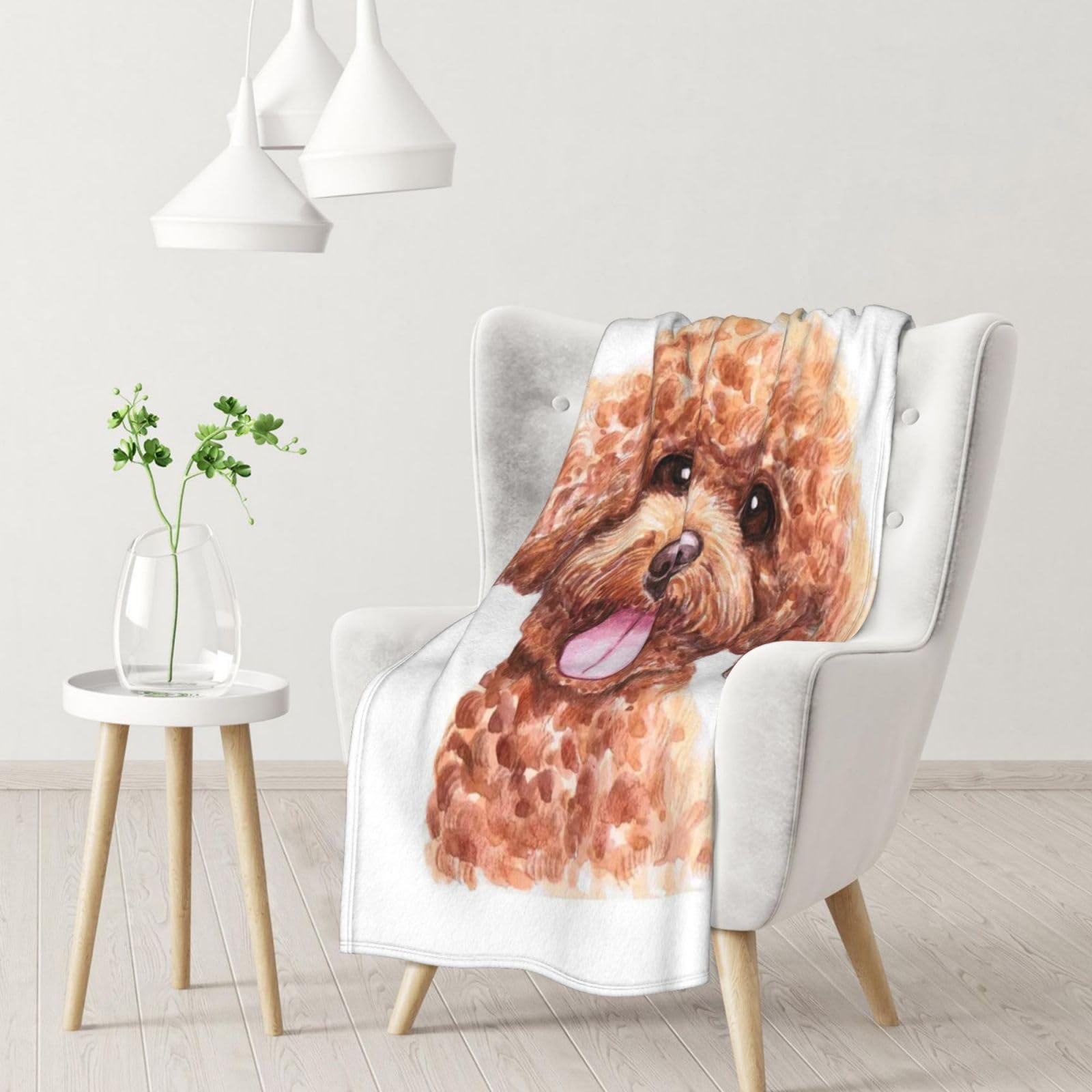 Tcoay Men's As Picture Toy Poodle,Throws For Sofa Bed Chair, Decorative Throw Blanket, Blanket For Travel 30X40 Inches