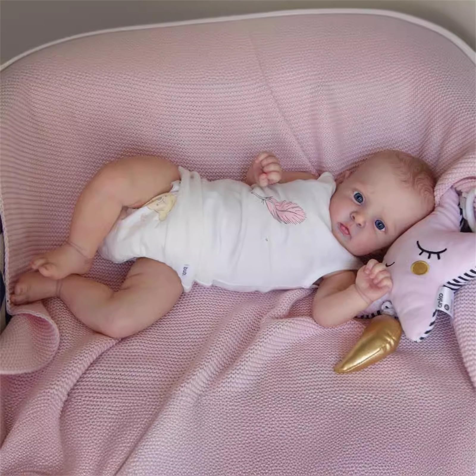 Reborn Puppe 19 Zoll 48 cm Reborn Baby Junge Lebensechte Babypuppen mit Weichkörper Süßer Ausdruck Baby Puppe 3D-Haut Puppe Junge Geschenk für Spielzeug ab 3 Jahre
