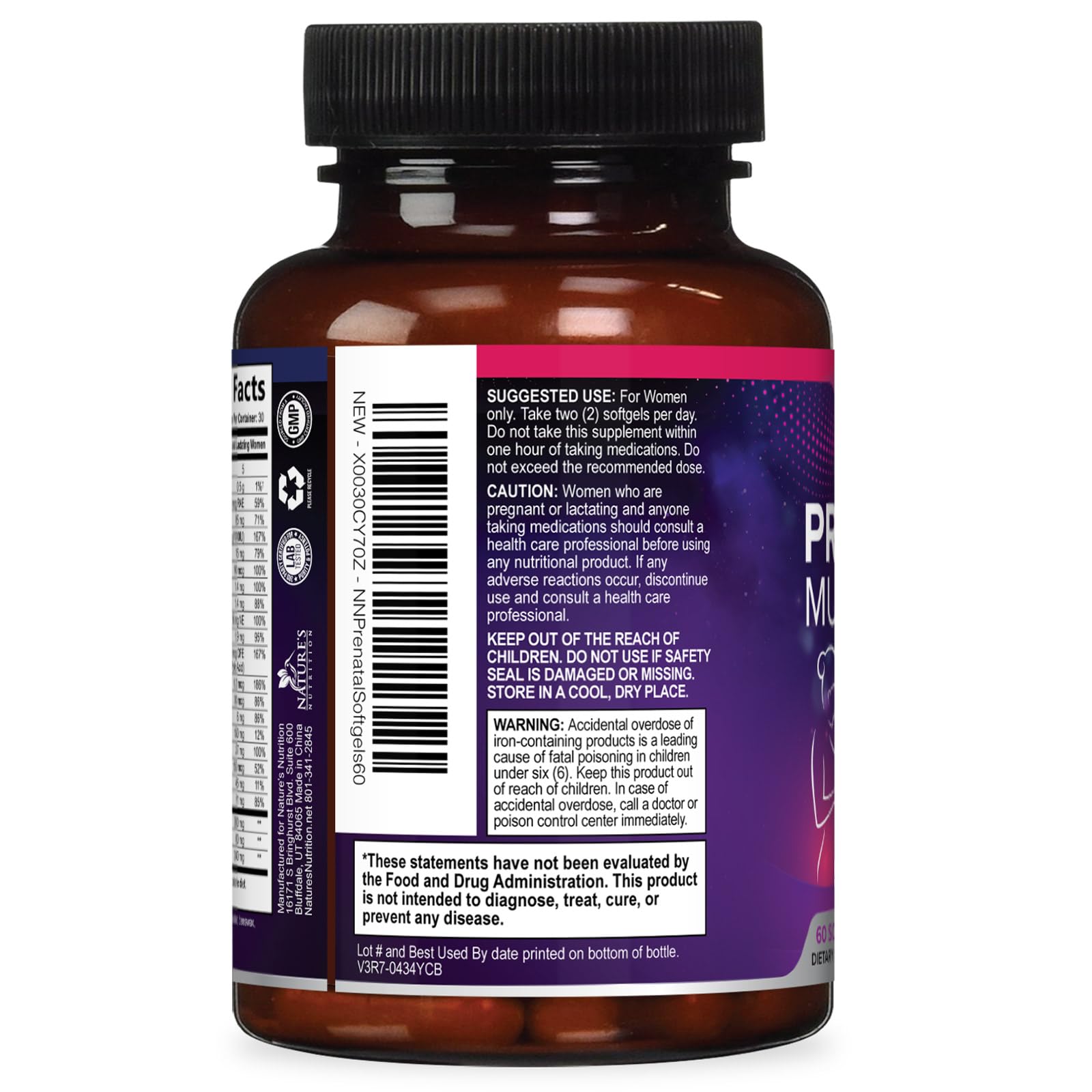 Prenatal Vitamins for Women with Folic Acid + Omega 3 DHA for Fetal Brain Development, Best Prenatal Vitamin Supplement, Daily Pregnancy Multivitamin Nutritional Support, Bottled USA - 60 Softgels — Amazon image 8