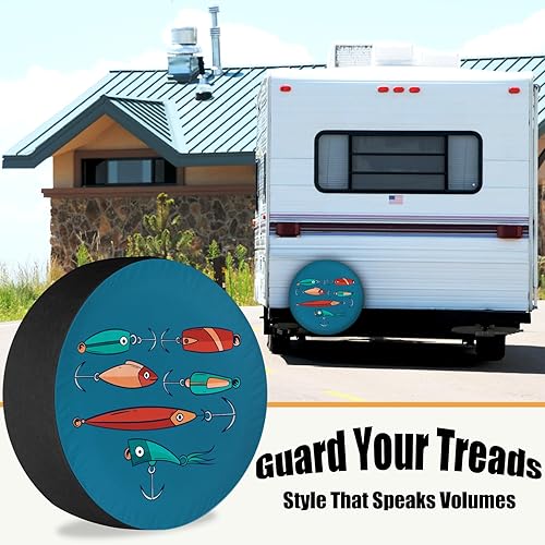 Miniatura 2 de Cubierta de neumático de repuesto para cebo de peces, cubierta de neumático de caravana, a prueba de sol, a prueba de polvo, universal para