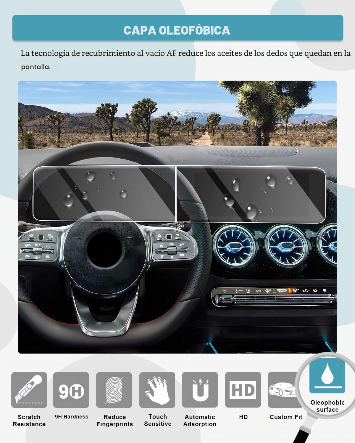 CDEFG Compatible con Mercedes Benz Clase A Clase B W177 W247 GLA GLB 2019-2025 Navegación Protector de Pantalla Vidrio Templado 10,25 pulgadas Resistente a los arañazos GPS 9H Protector de Pantalla