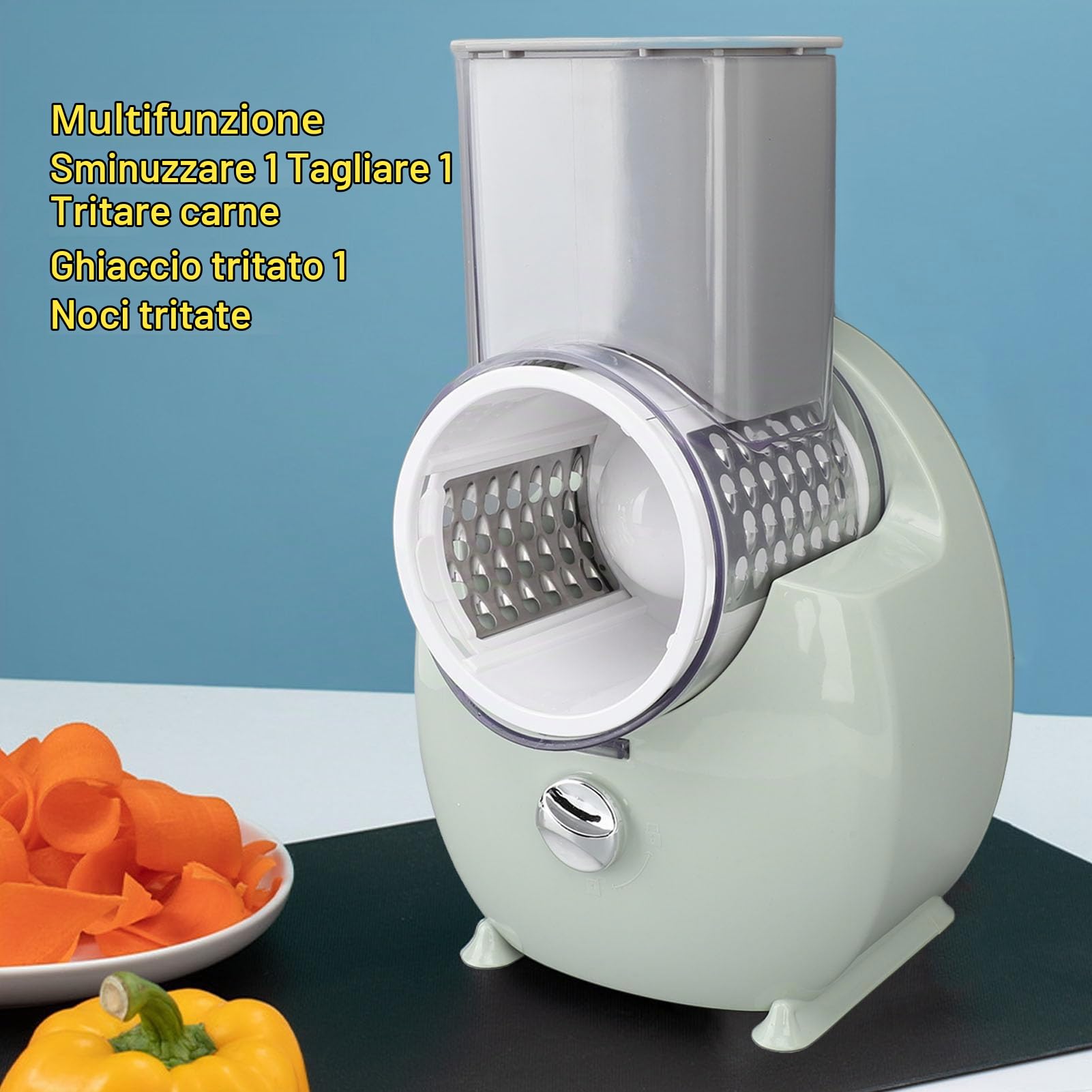 Grattugia elettrica, Affetta Verdure Elettriche Affetta Patate Chopper Multifunzione Affetta Verdure Elettriche Trituratore per Verdure Carote Carote Patate (Green)