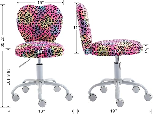 Miniatura 52 de Silla de escritorio para niños, niñas, estudiantes, silla de estudio, silla de computadora ajustable, silla giratoria de peluda, sillas de lectura