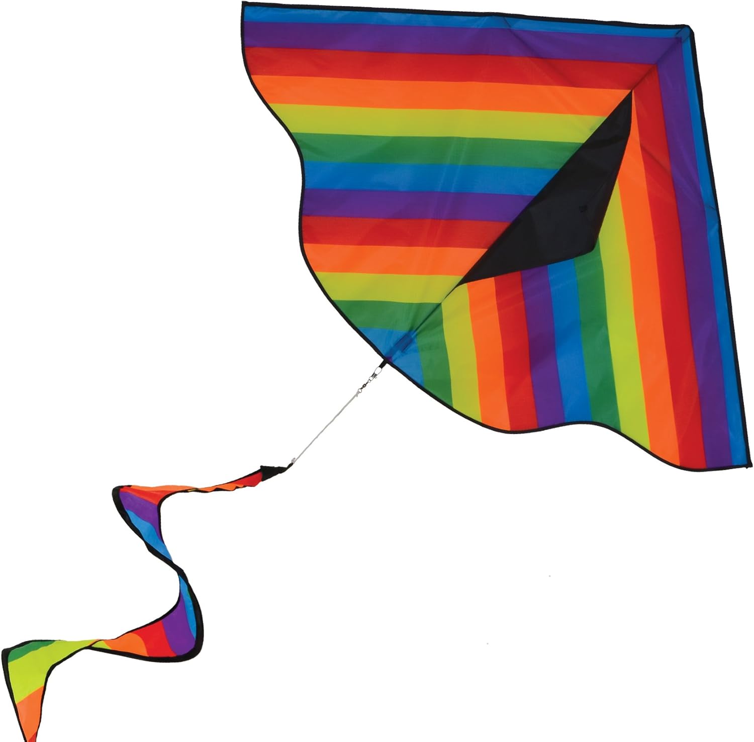 In the Breeze Rainbow Stripe Delta Kite 42" Twister Tail 3158