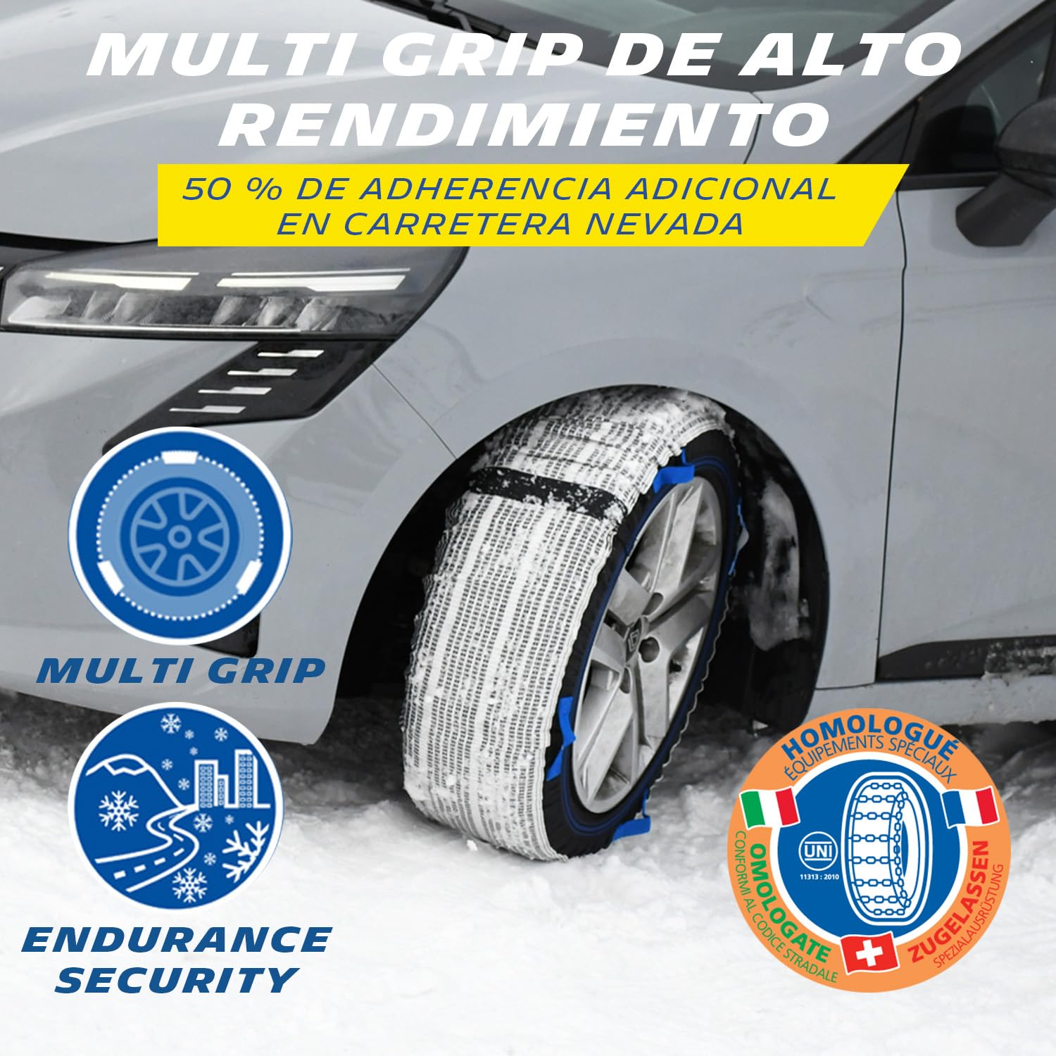 MICHELIN 008419 SOS GRIP Cadenas de nieve textiles Coche, Fundas de nieve para neumáticos, EVO 9