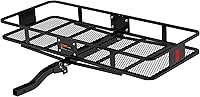 CURT 18153 60x24 Inch Basket Hitch Cargo Carrier, 500 lb Capacity, Folding 2" Shank, Black Steel