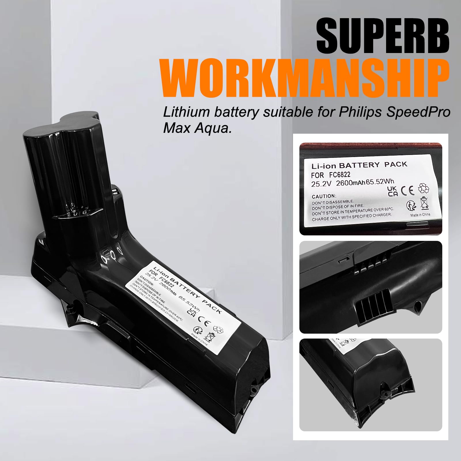 25.2V Akku für Philips Staubsauger,Kompatible mit Philips SpeedPro Max Aqua,SpeedPro Max Stick,XC7042/01,XC8147,FC6822,FC6823,FC6904,FC6908,FC6822/01,XC8043/01,XC8045/01R1,FC6827,FC6828, FC6904/01,etc