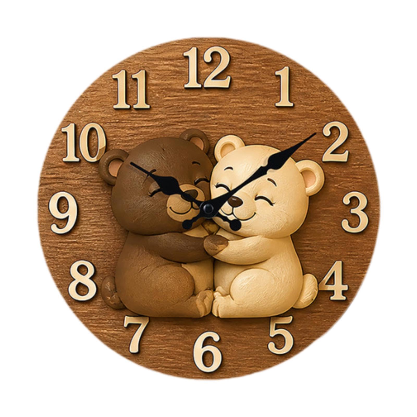 Horloge murale silencieuse resout le bruit du tic tac pour chambre ours