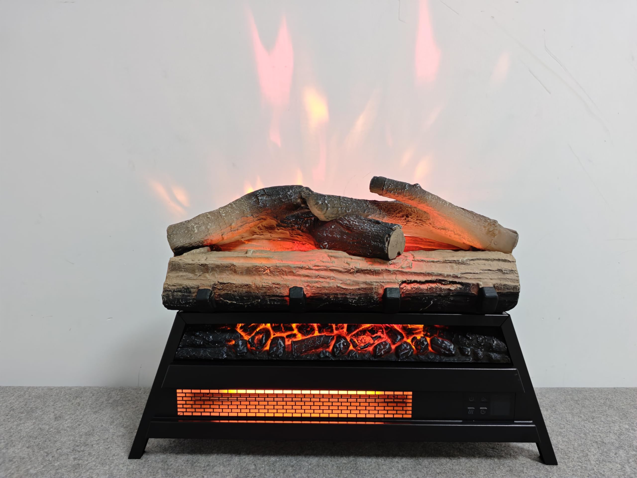 23 inch Electric Fireplace 3D Log Set Insert, Infrared Fireplace Heater for Indoor