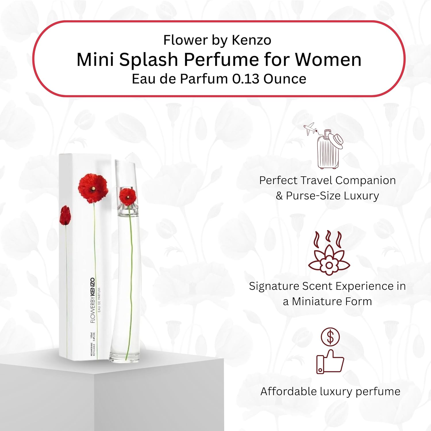 Kenzo Flower Eau de Parfum Mini Splash for Women .13 Ounce - Image 3