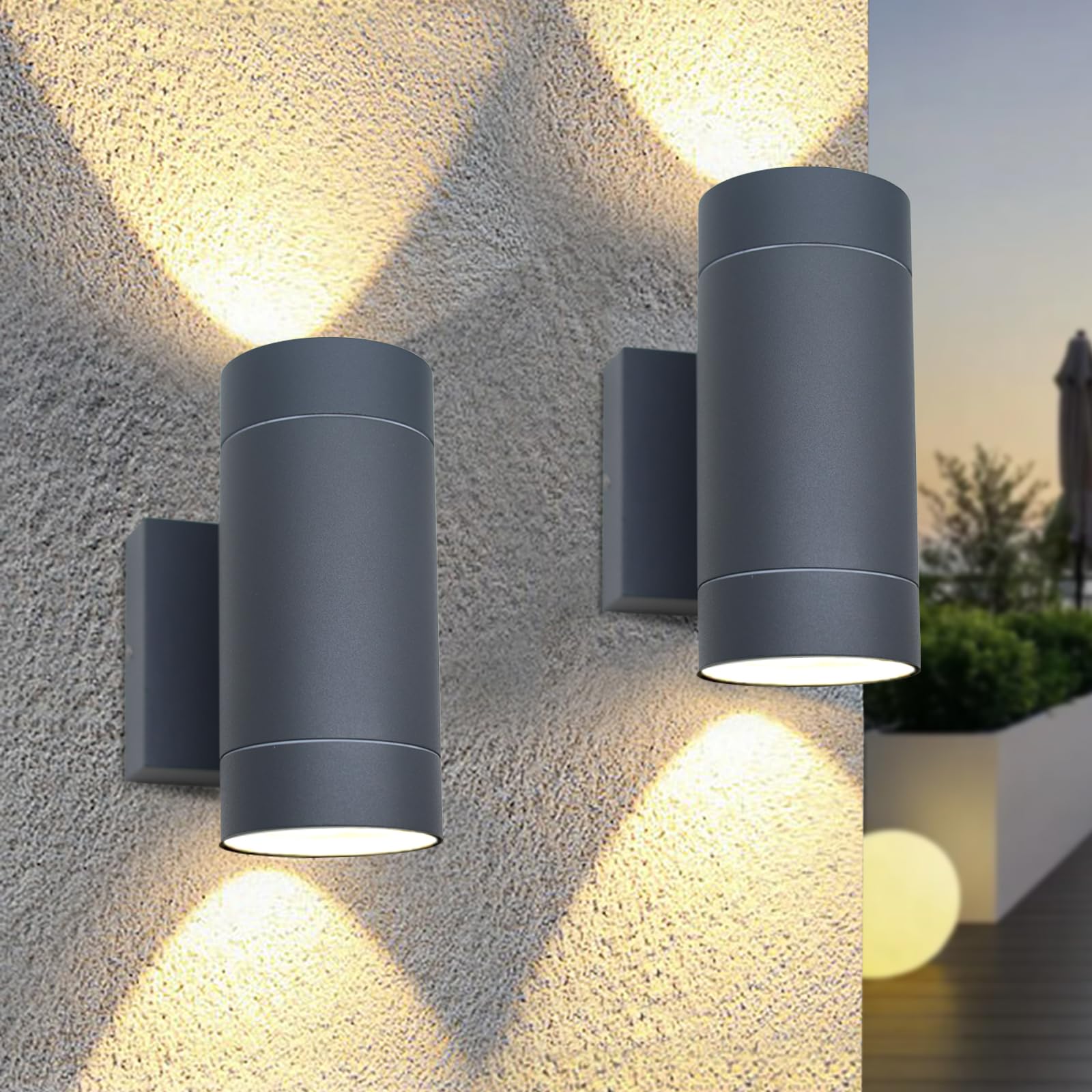 EBION Aussenlampe AußEnlampe Wand GU10,Up Down IP65 Wasserdichte