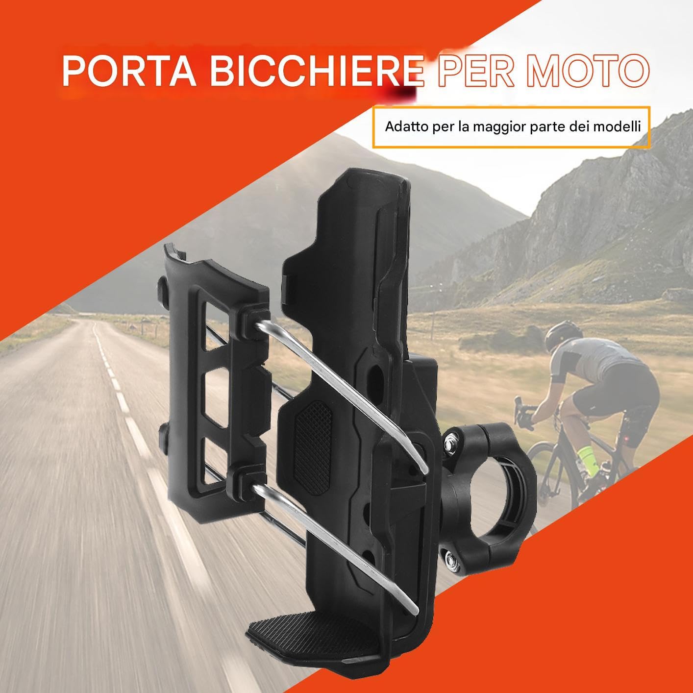 Portabicchieri Per Moto,Supporto Per Tazza Per Moto, Porta Bicchieri Di Plas tica Compatibile Con 3,2-8 Cm Di Dia. Bottiglie Per Bevande, Adatta Per Passeggino Per Bicicletta E ATV