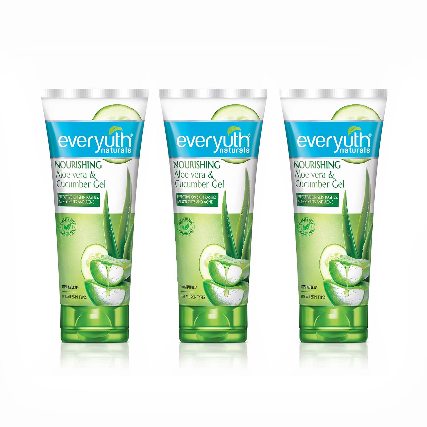 Everyuth Naturals Nourishing Aloe Vera & Cucumber Gel, 150 g | Pack of 3
