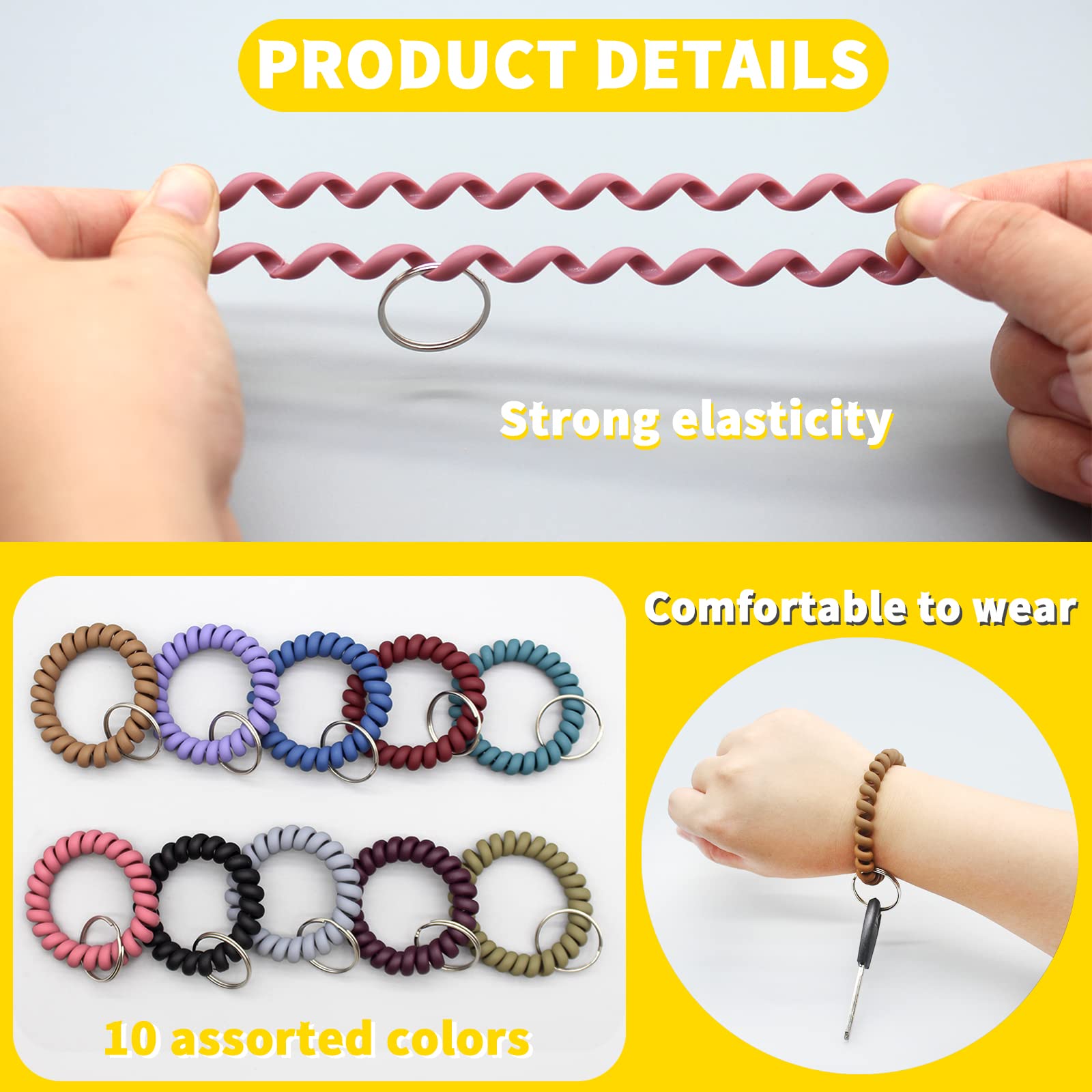 Weixiltc Bracciale Portachiavi In Silicone Per Donna – Con Perline E Nappa In Pelle, Idea Regalo Originale