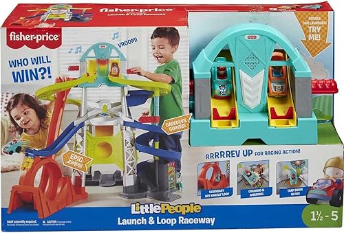 Miniatura 6 de Fisher-PricePequeñas personas lanzan  bucle Raceway Playset del vehículo para niños pequeños y niños en edad preescolar