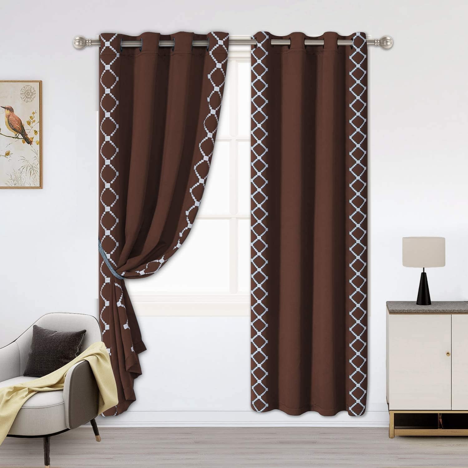 Flash Sale Buy 1 get 1 LORDTEX Color Block Blackout Curtains for Kids Room -Color Bordered Thermal Insulated Curtains Noise Reducing Window Drapes for Boys and Girls Bedroom, 52 x 95 Inches Long, Light Grey, Set of 2 Panels Best Quality 🔥 LORDTEX Color Block Blackout Curtains for Kids Room -Color Bordered Thermal Insulated Curtains Noise Reducing Window Drapes for Boys and Girls Bedroom, 52 x 95 Inches Long, Light Grey, Set of 2 Panels