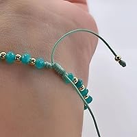 Vista 28 de Pulsera ajustable con moneda de San Benito y cuentas redondas naturales de coral rojo para mujer