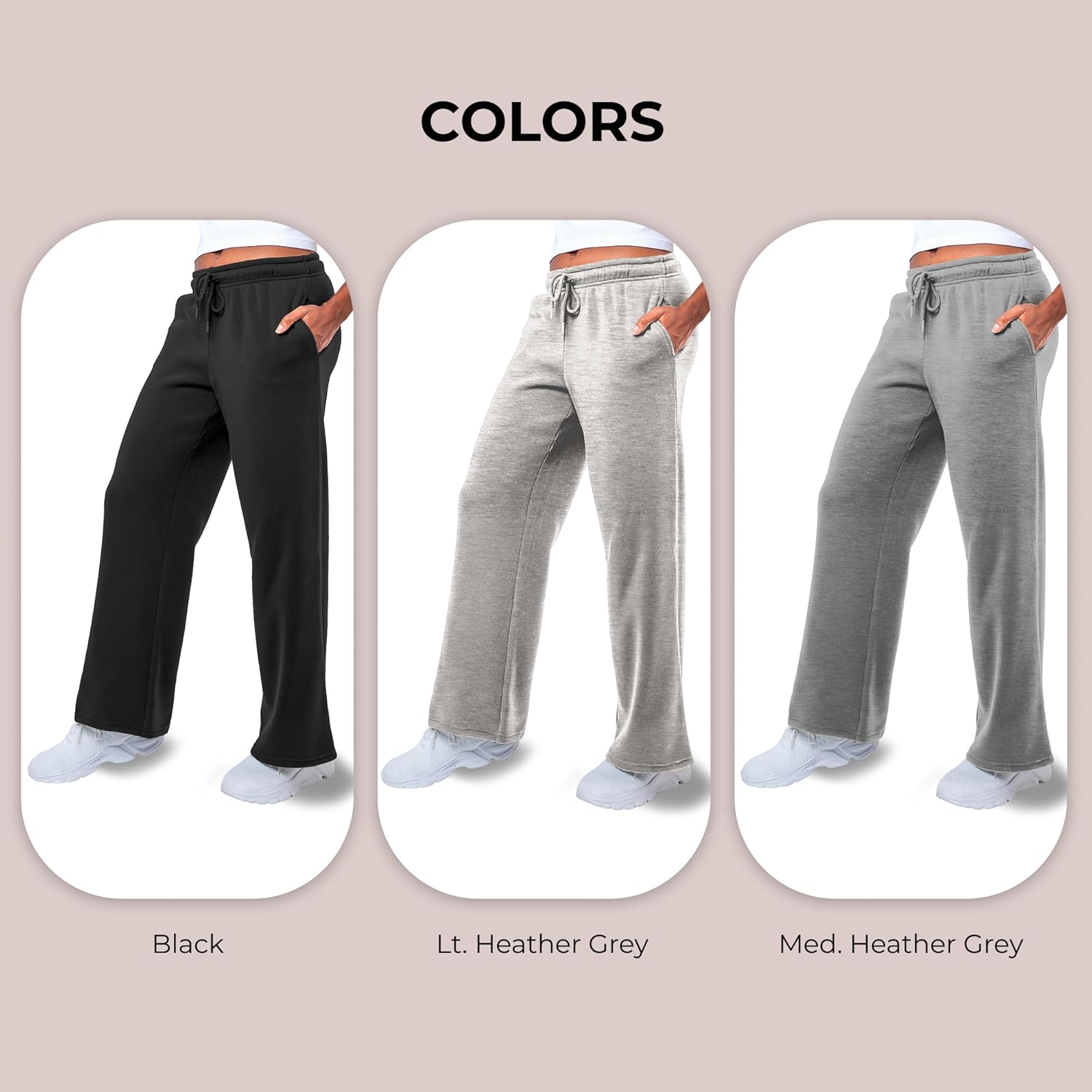 3 Pack Sweatpants Women, Straight Leg Womens Sweatpants, Workout - Yoga Pants (Available in Plus)