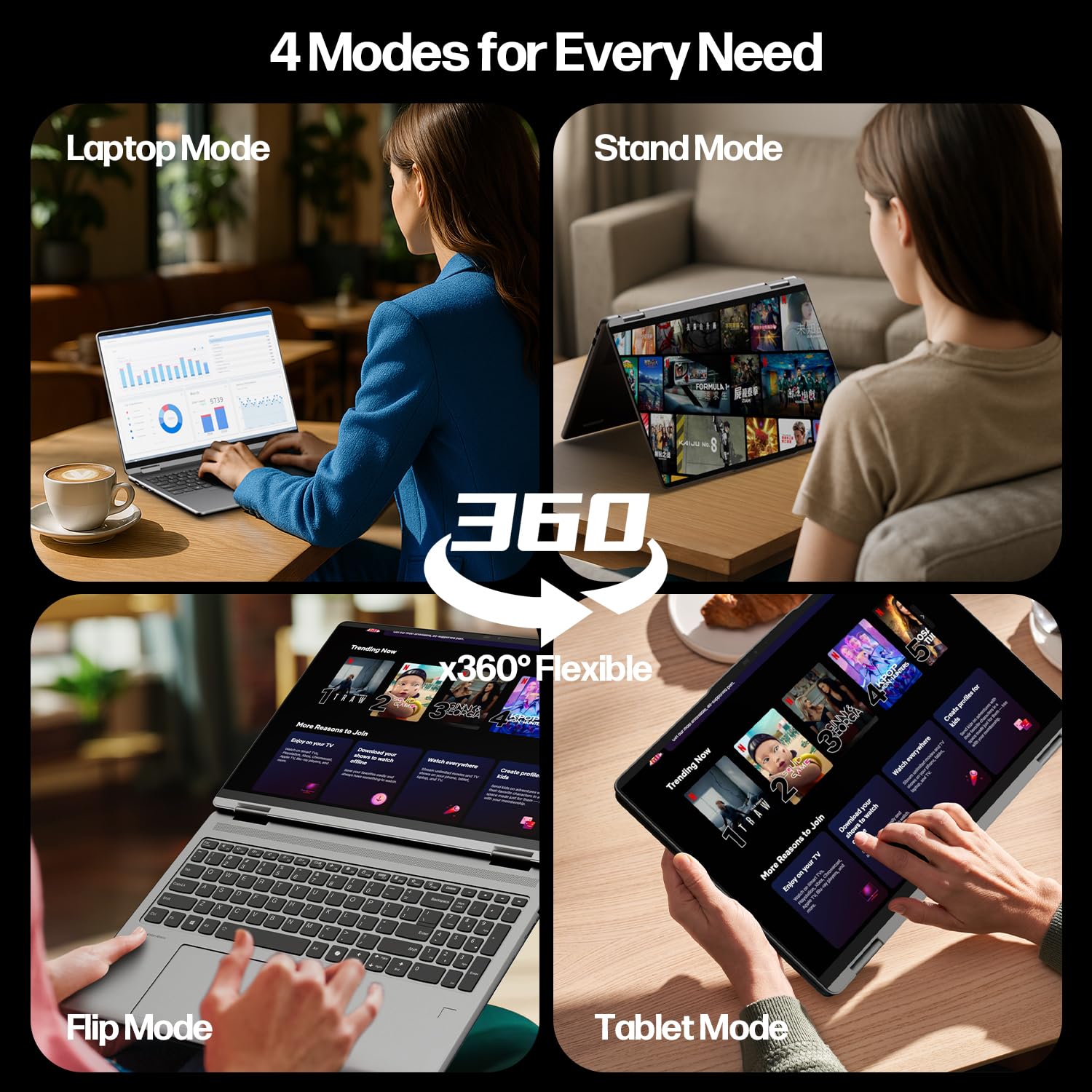 Lenovo Yoga 7 7i 2-in-1 Laptop 16" FHD+ Touchscreen, AMD Ryzen 7 8840HS, 16GB RAM, 512GB SSD, Stylus Pen Incluso, AI PC, Tastiera retroilluminata, Lettore di impronte digitali, Webcam IR FHD, Wi-Fi 6E