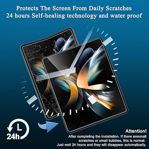 Miniatura 4 de WYQLTD - Protector de pantalla para Samsung Galaxy Z Fold 4, 2 unidades interiores + 2 protectores de pantalla EPU frontal + 2 protectores de lente