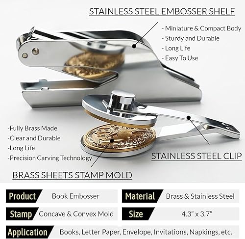 Miniatura 2 de Grabador de libros personalizado de la biblioteca de sellos de mano, regalo para amantes de los libros, lectores, profesores