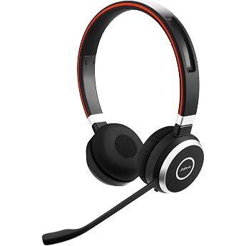 Jabra Evolve 65 Wireless Stereo On-Ear Headset, Microsoft-Certified Headphones with Long Battery Life, USB Bluetooth Adapter,