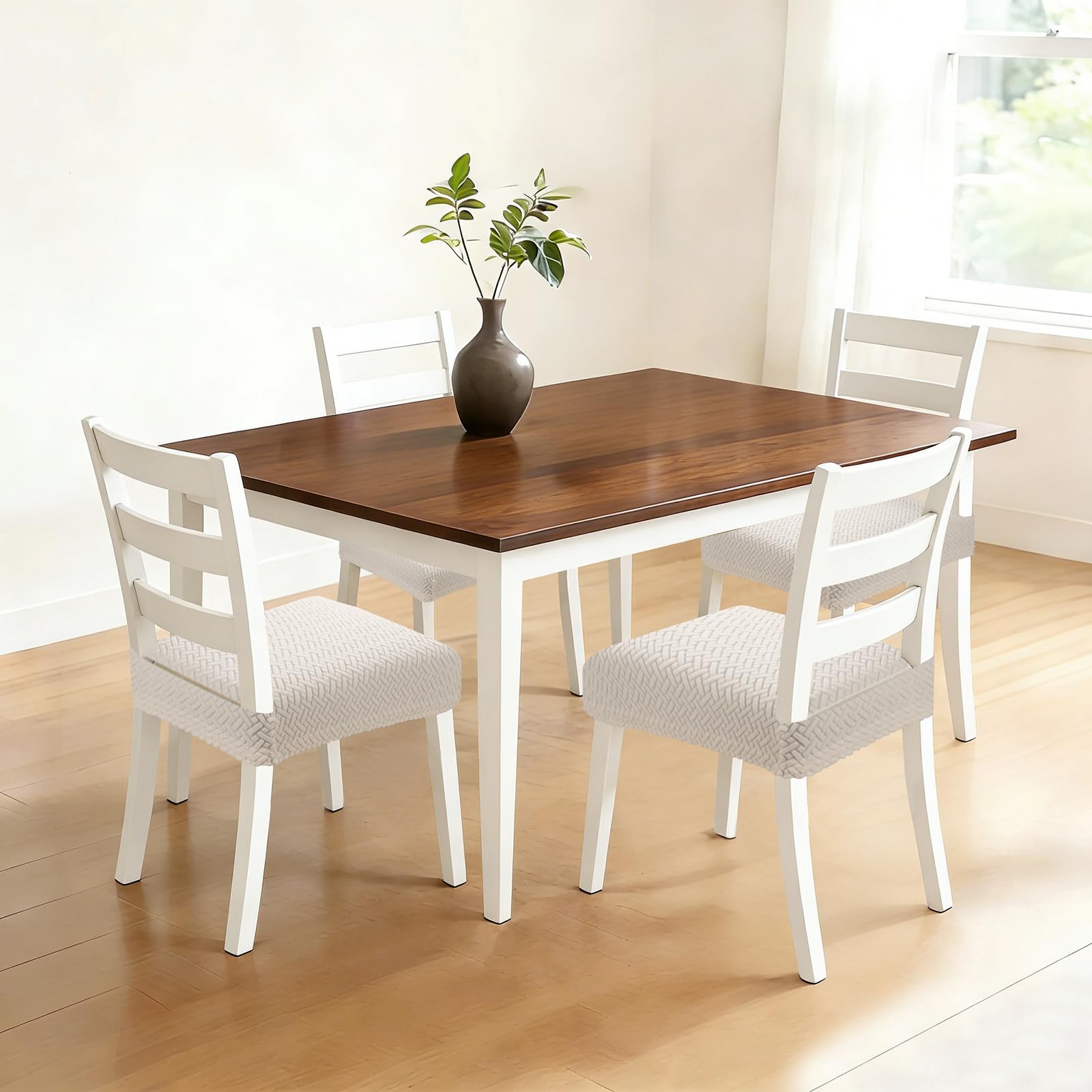 Fuloon Fundas para Sillas, Pack de 6 Fundas Sillas Comedor Impermeable,Fundas Protectoras para Sillas Elasticas,Funda Asiento Silla Desmontables Lavables