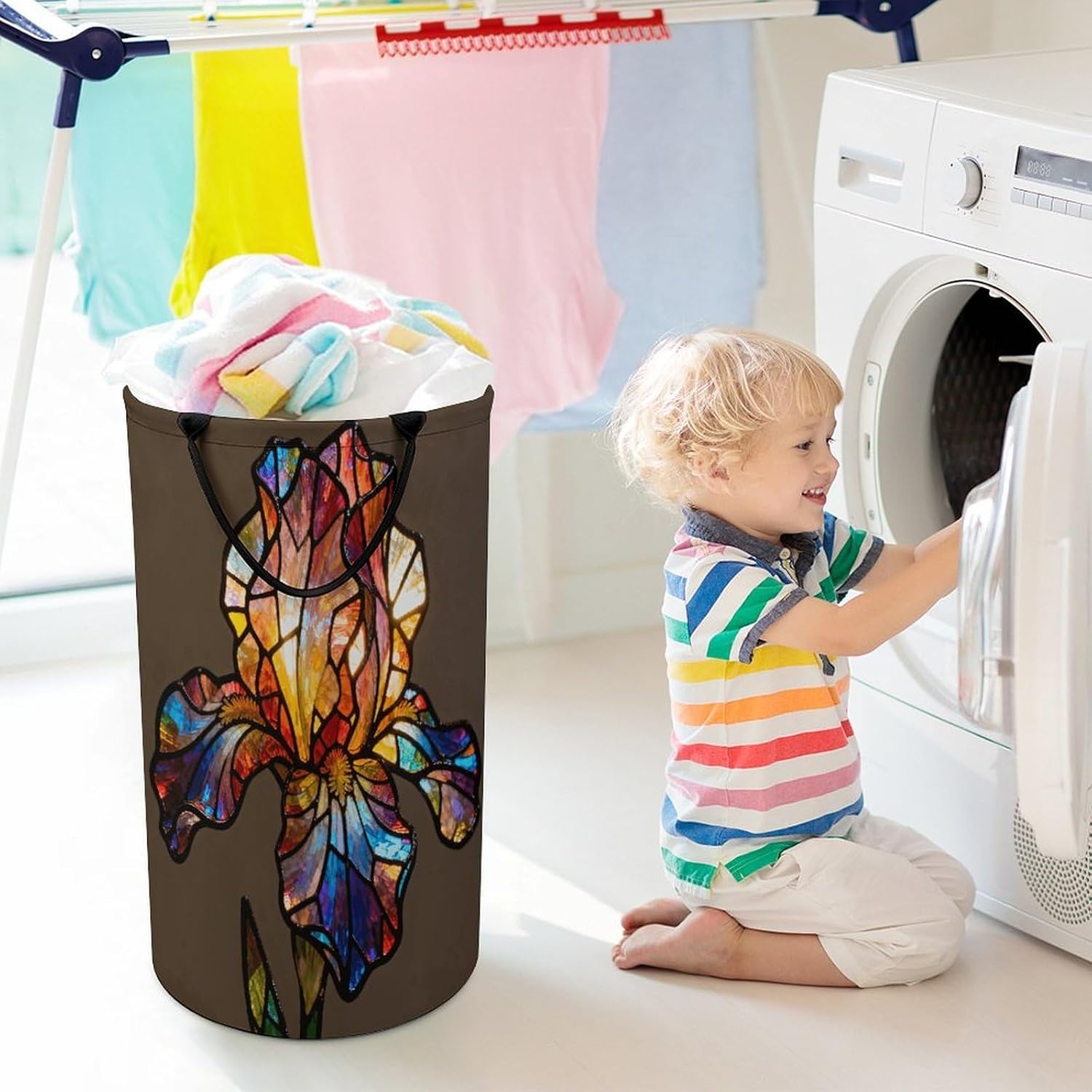 Dirty Clothes Basket Extra Large 110l Open Top Laundry Hamper With Portable Carry Handles, Foldable Waterproof Clothes Basket Spacious Laundry Bag For Bedroom Bathroom Laundry Room Dorm