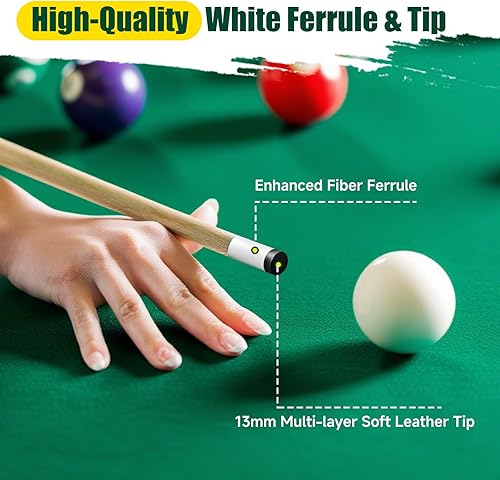 Miniatura 5 de Palos de Billar HMQQ Tacos de 42"48"58" con Punta de Cuero de 13mm 17oz18oz Estándar o 20oz Pesado Juego de 2 o 4 Palos de Pool Duraderos de 2