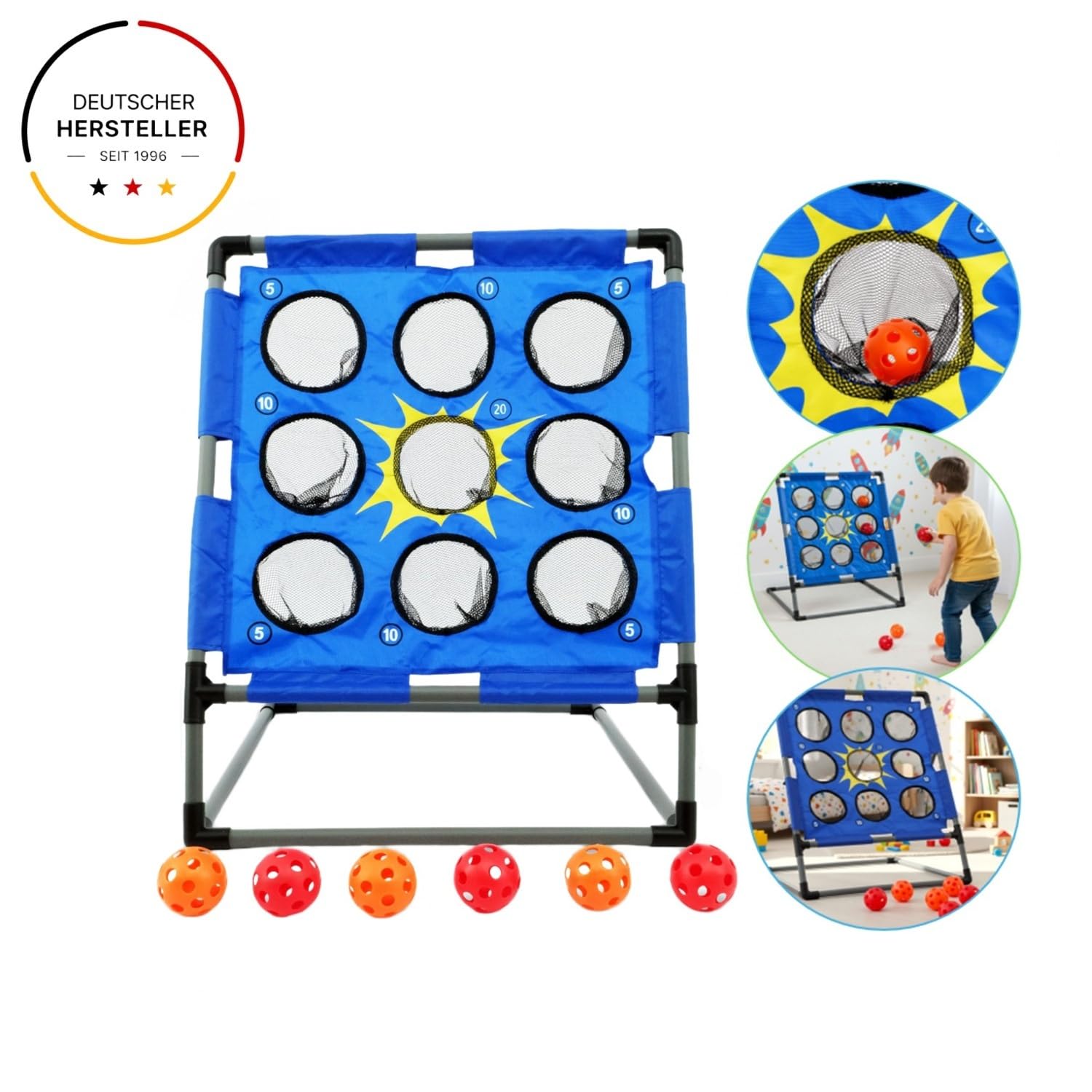 Bolimo Juego de Lanzamiento para Niños y Adultos – Juego de Pelota Indoor y Outdoor con Diana – para Jardín, Parque, Camping y Fiesta