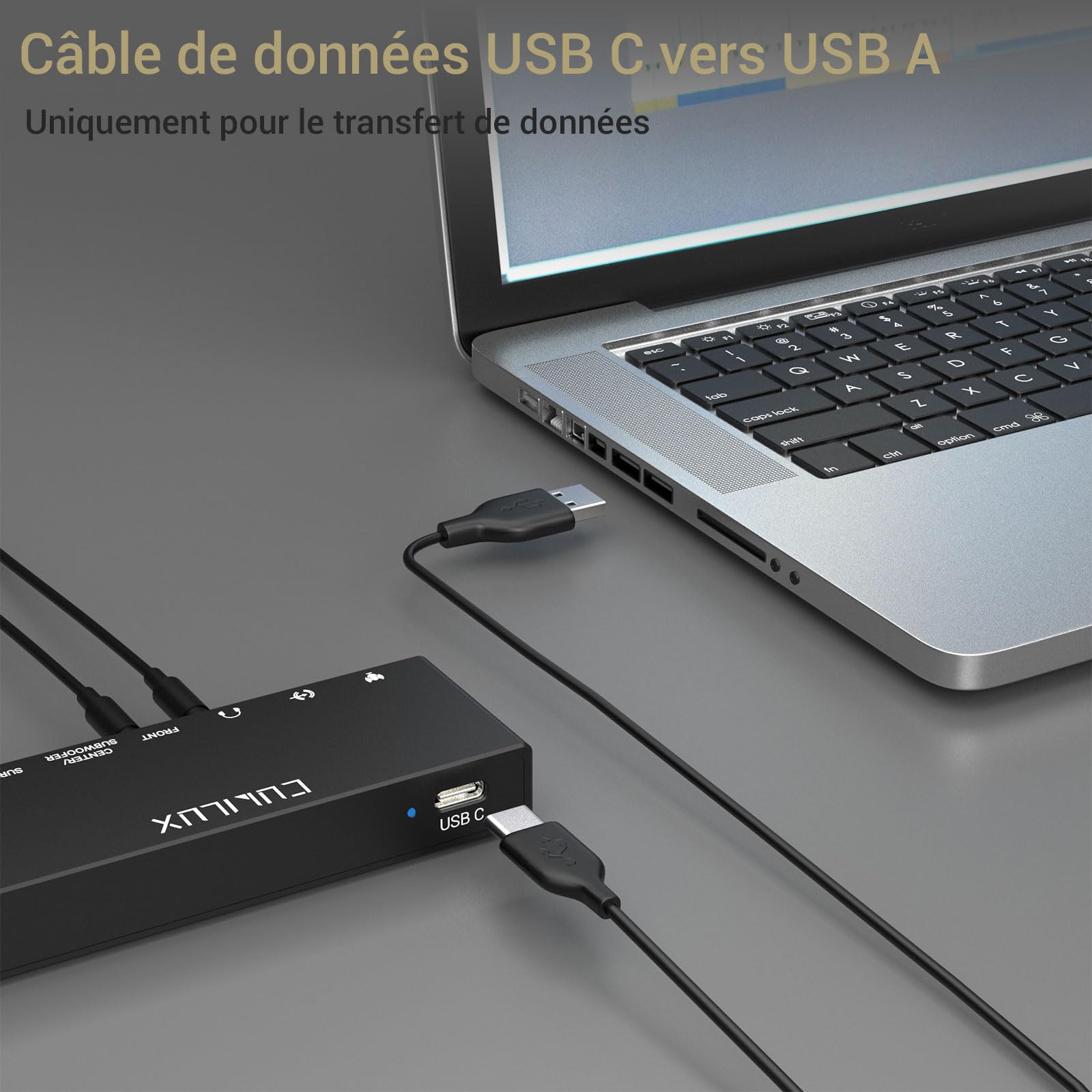 Carte Son USB Externe 7.1 Surround 384kHz Cubilux - Boîtier Aluminium Pour PC Portable Et Casque