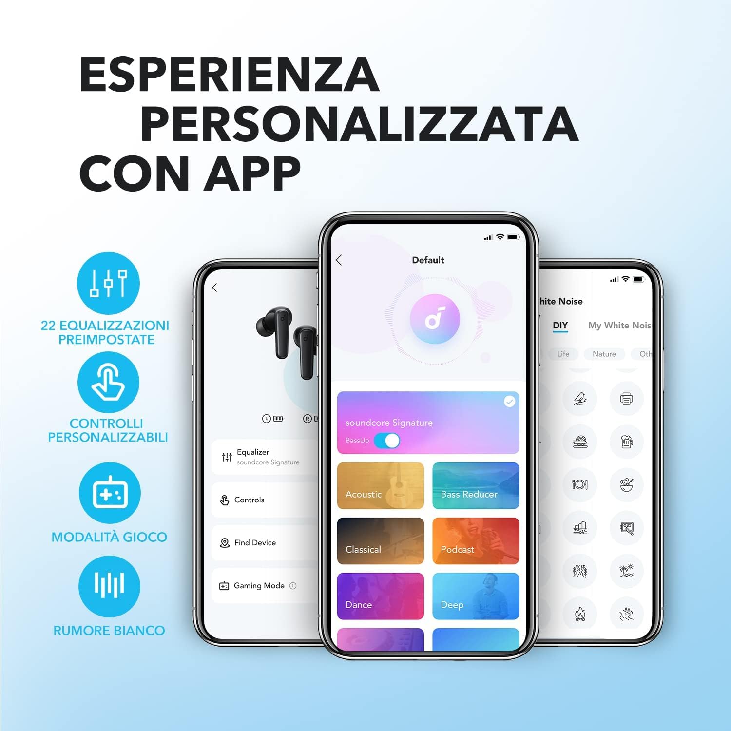 soundcore by Anker P20i Kabellose Bluetooth Kopfhörer in-Ear, 10mm Treiber, Anpassbarer EQ, 30 Std. Spielzeit, IPX5 wasserfest, 2 Mikros mit KI, einzeln verwendbar (Schwarz) (Generalüberholt)