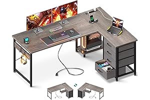 AODK L Shaped Desk: Spacious Workstation with Ample Storage