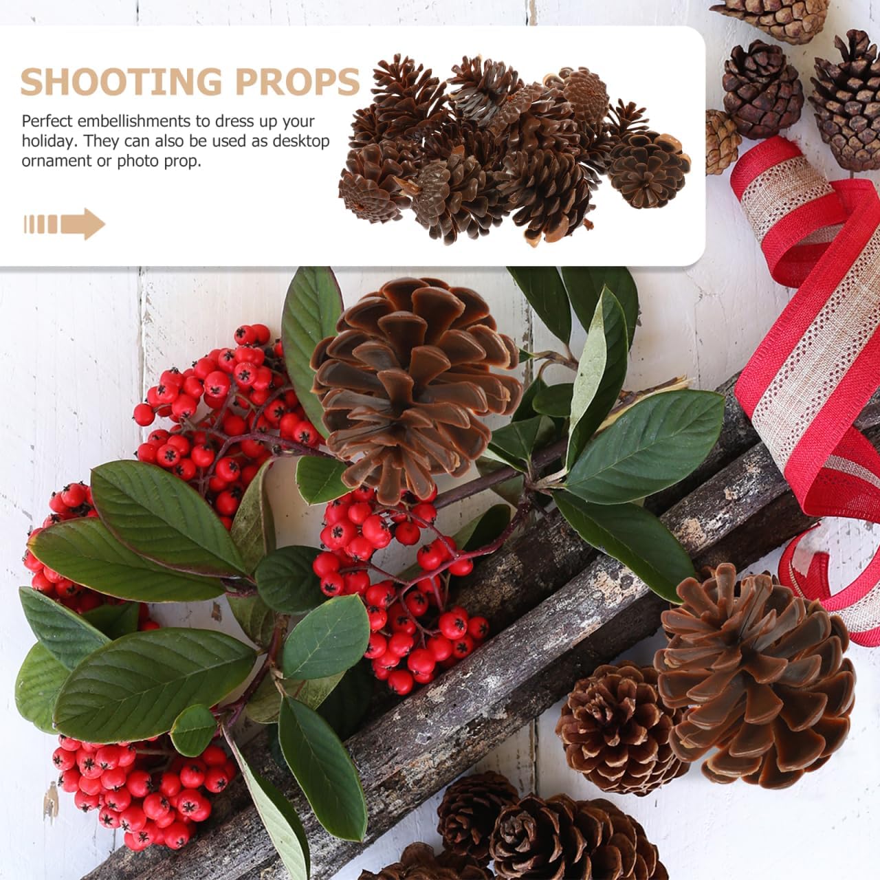 MERRYHAPY 30PCS Plastic Pine Cones 6CM Christmas Natural Mini Pine Cones for Christmas Tree Wreaths and Fall Crafts